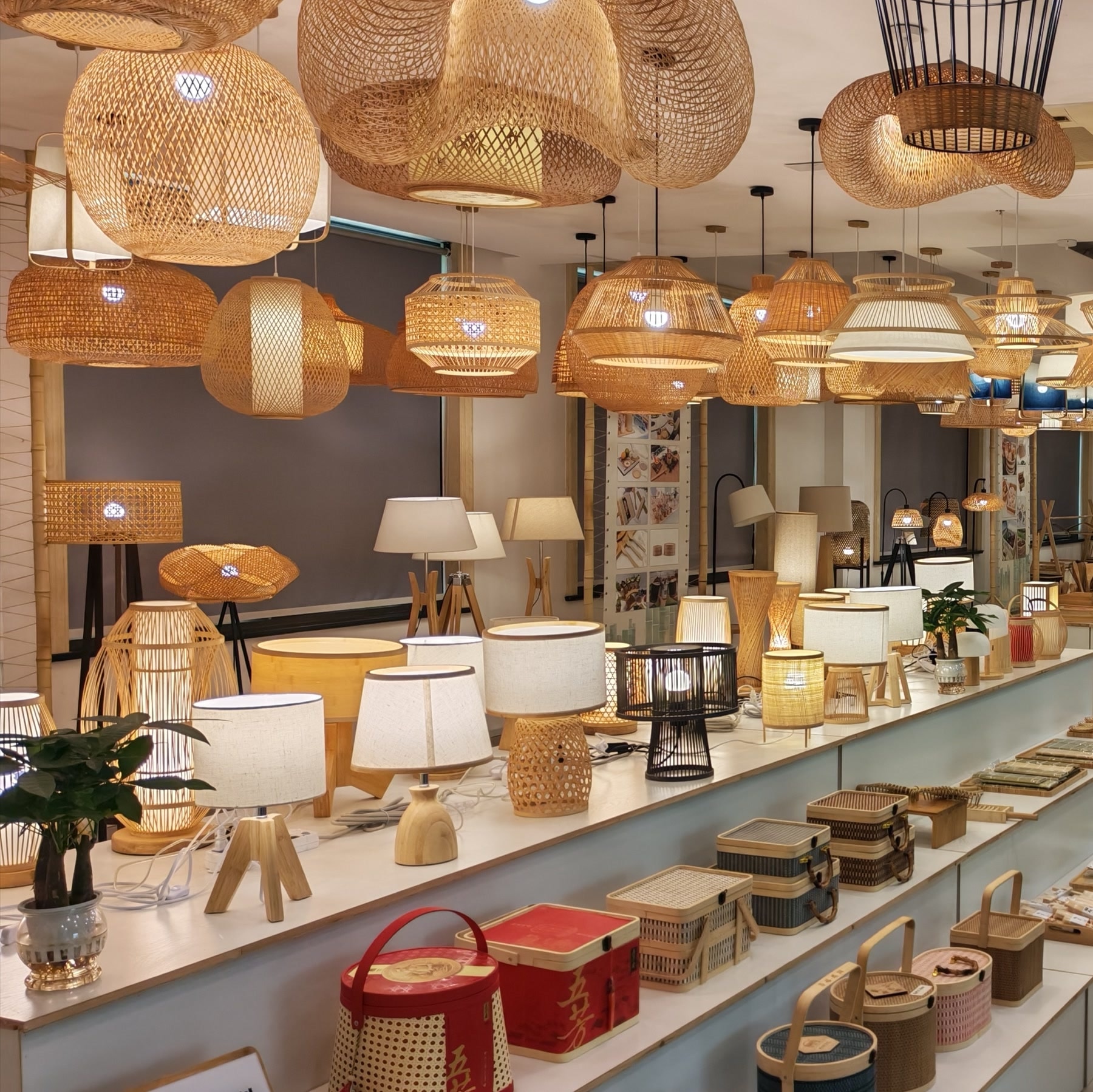 Bamboo lighting showroom