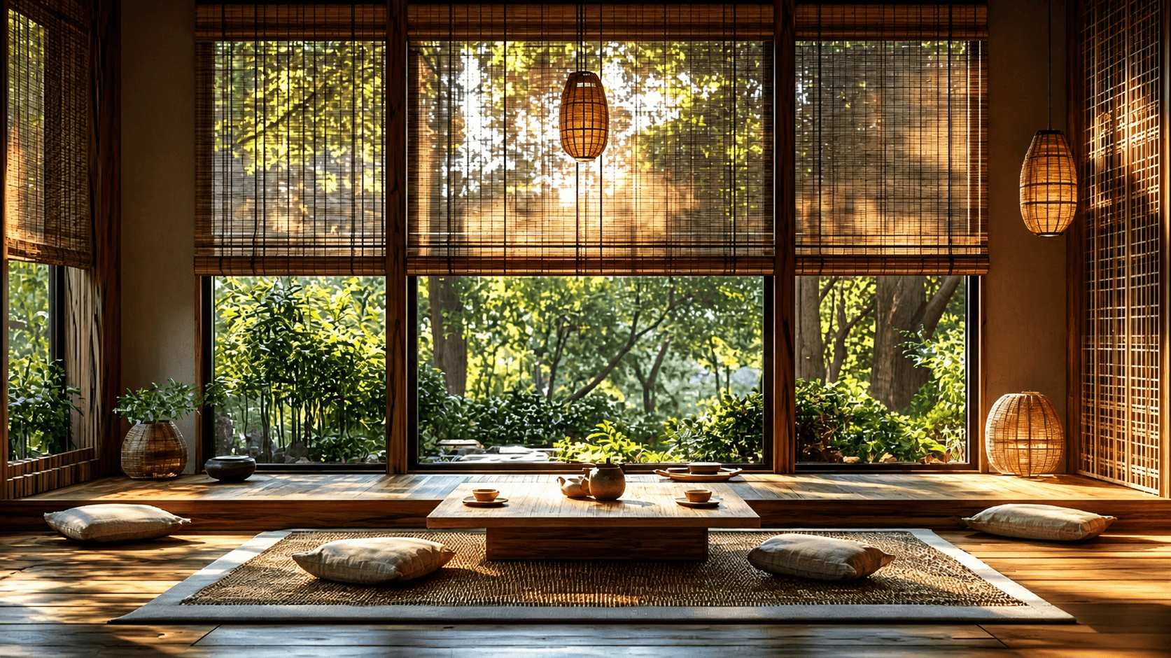 Bamboo blinds interior