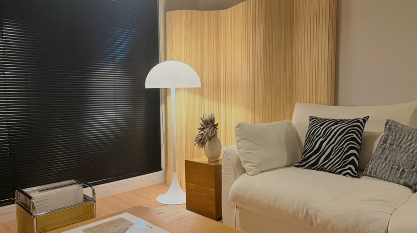 Bamboo wallcovering in a residential interior